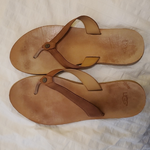 Ugg Leather Flip Flops - Picture 1 of 8